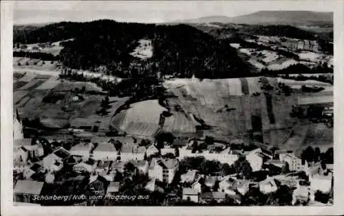 Ak Schönberg Niederbayern, Fliegeraufnahme