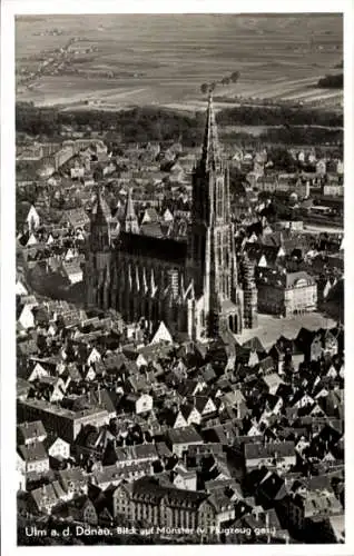 Ak Ulm an der Donau, Fliegeraufnahme, Münster