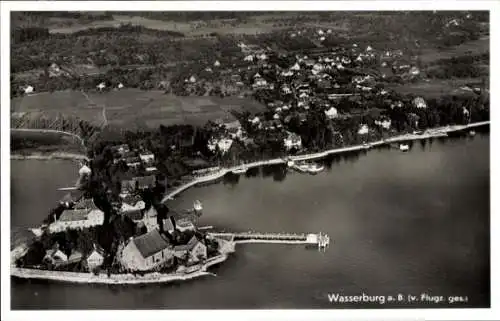 Ak Wasserburg am Bodensee Schwaben, Fliegeraufnahme