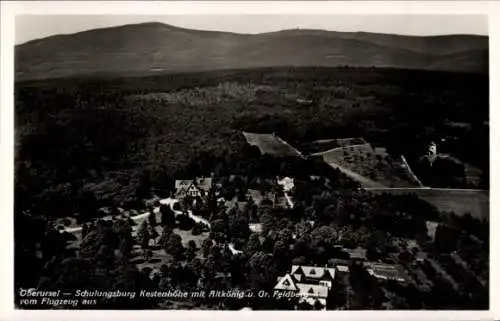 Ak Oberursel im Taunus Hessen, Schulungsburg Kestenhöhe, Altkönig, Großer Feldberg, Fliegeraufnahme