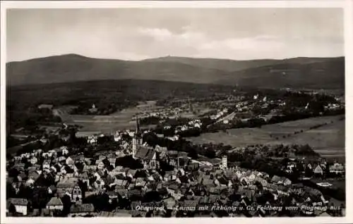 Ak Oberursel im Hochtaunuskreis Hessen, Fliegeraufnahme mit Altkönig und großem Feldberg