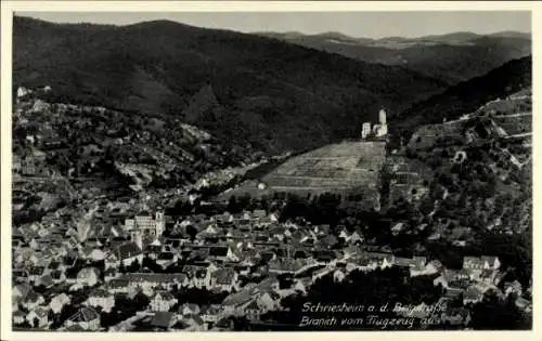 Ak Schriesheim an der Bergstraße, Fliegeraufnahme, Branich