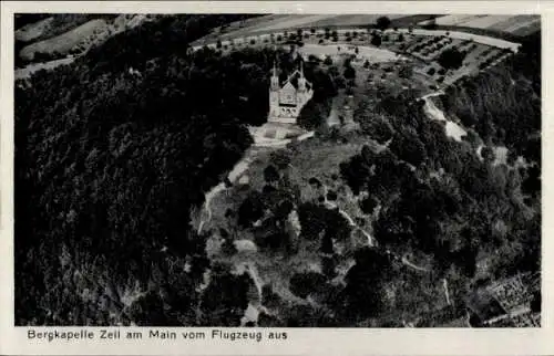 Ak Zeil am Main Unterfranken, Fliegeraufnahme Bergkapelle