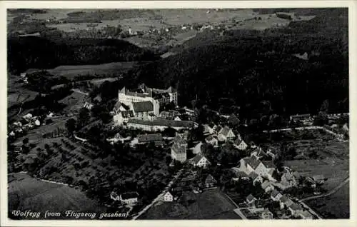 Ak Wolfegg im Allgäu, Fliegeraufnahme