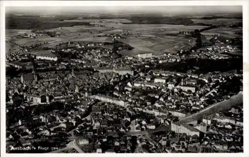 Ak Ansbach in Mittelfranken Bayern, Fliegeraufnahme