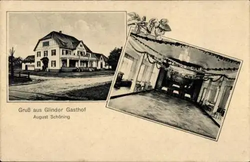 Ak Glinde in Schleswig Holstein, Glinder Gasthof, Saal