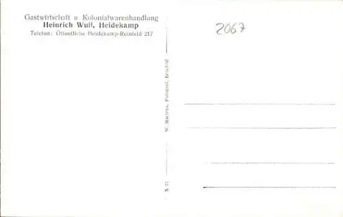 Ak Heidekamp in Holstein, Gastwirtschaft und Kolonialwarenhandlung