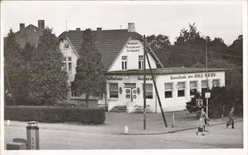 Foto Ak Großhansdorf in Schleswig-Holstein, Bahnhofsrestaurant, Tankstelle