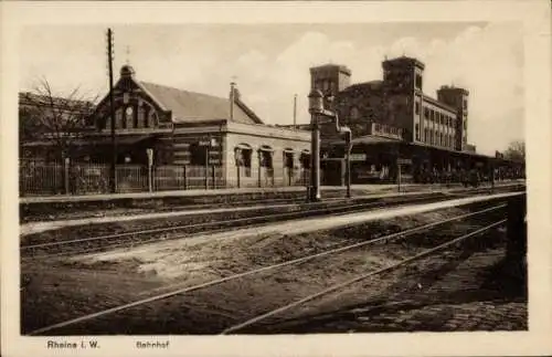 Ak Rheine in Westfalen, Bahnhof, Gleisansicht