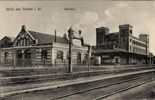 Ak Rheine in Westfalen, Bahnhof, Gleisansicht