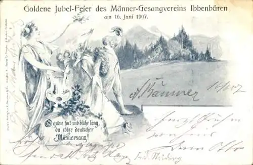 Ak Ibbenbüren in Westfalen, Goldene Jubel-Feier des Männer-Gesangvereins 16. Juni 1907