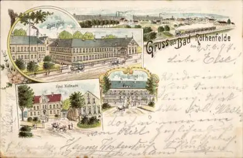 Litho Bad Rothenfelde am Teutoburger Wald, Bade-Hotel, Kurhaus, Hotel Nollmann