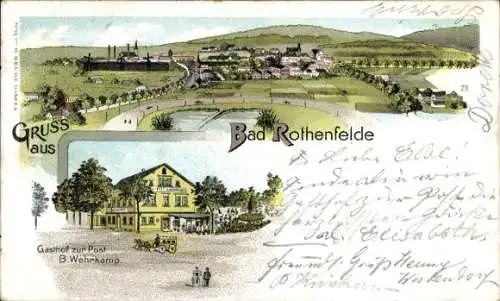 Litho Bad Rothenfelde am Teutoburger Wald, Gasthof zur Post, Inh. B. Wehrkamp