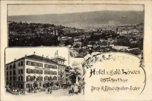 Ak Winterthur Kt. Zürich Schweiz, Hotel zum goldenen Löwen