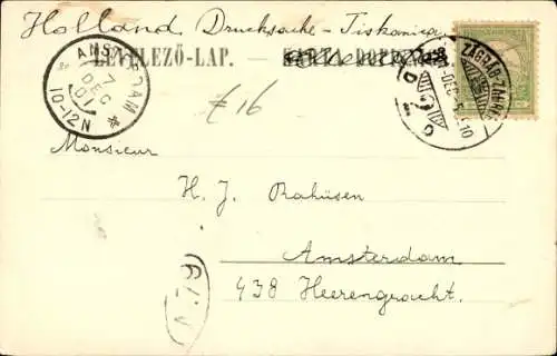 Ak Zagreb Kroatien, Straße, Straßenbahn, Passanten