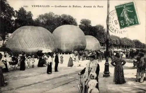 Ak Versailles-Yvelines, Aufblasen von Luftballons, Avenue de Paris