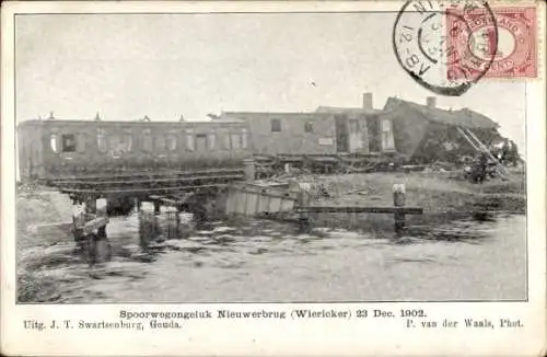 Ak Nieuwerbrug, Verkehrsunfall, Niederländische Eisenbahn, 1902