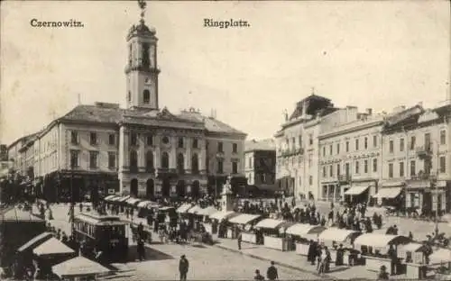 Ak Czernowitz Tschernowitz Cernăuți Ukraine, Ringplatz