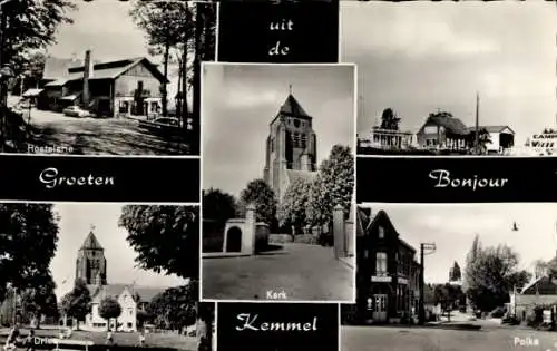 Ak Kemmel Heuvelland Westflandern, Hostelerie, Kirche, Polke