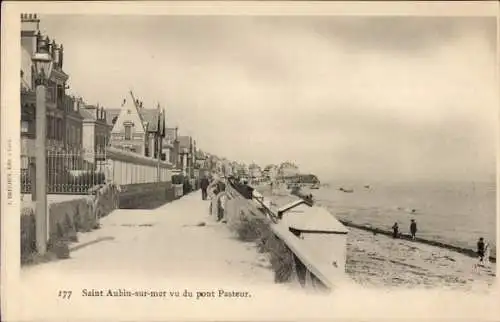 Ak Saint Aubin sur Mer Calvados, vu du pont Pasteur