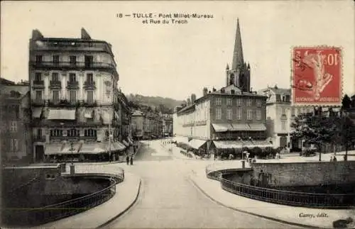 Ak Tulle Corrèze, Pont Millet-Mureau, Rue du Trech