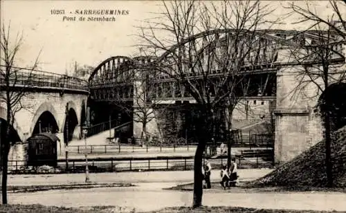 Ak Saargemünd Sarreguemines Lothringen Moselle, Pont de Steinbach