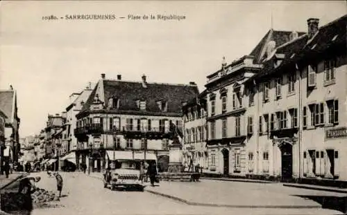 Ak Saargemünd Sarreguemines Lothringen Moselle, Place de la Republique