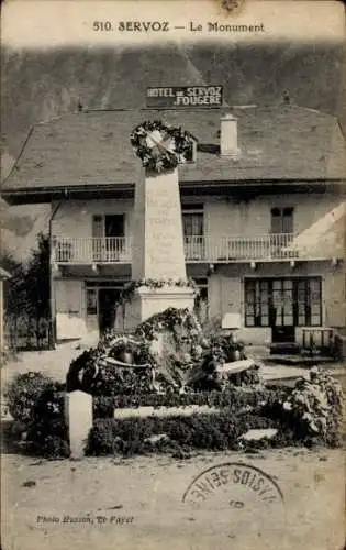 Ak Servoz Haute Savoie, Monument, Hotel de Servoz Fougere