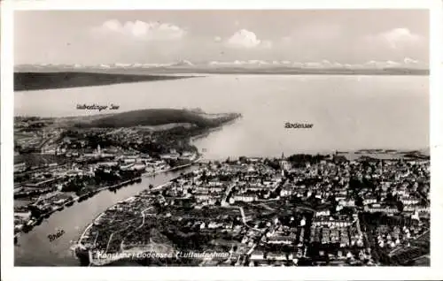 Ak Konstanz am Bodensee, Panorama, Luftaufnahme