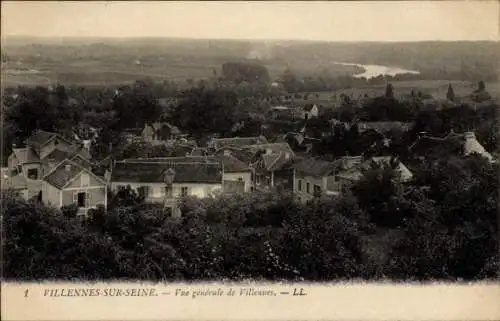 Ak Villennes sur Seine Medan Yvelines, Gesamtansicht