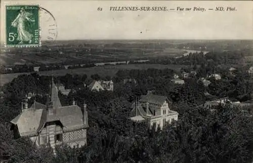 Ak Villennes sur Seine Medan Yvelines, Vur sur Poissy