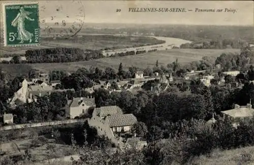 Ak Villennes sur Seine Medan Yvelines, Panorama sur Poissy