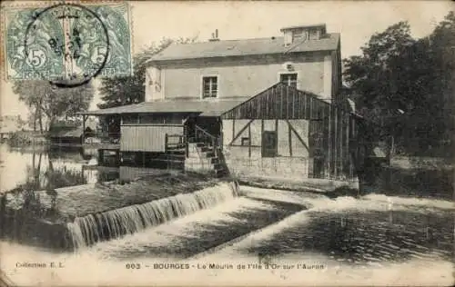 Ak Bourges Cher, Le Moulin de l'Ile d'Or sur l'Auron