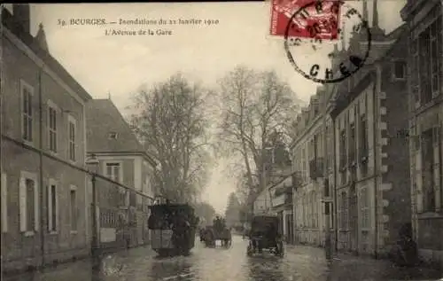 Ak Bourges Cher, L'Avenue de la Gare