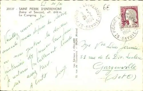 Ak Saint Pierre d'Entremont Isère, Camping