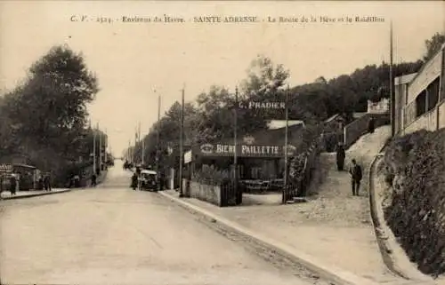 Ak Sainte Adresse Seine Maritime, La Route de la Heve et la Raidillon