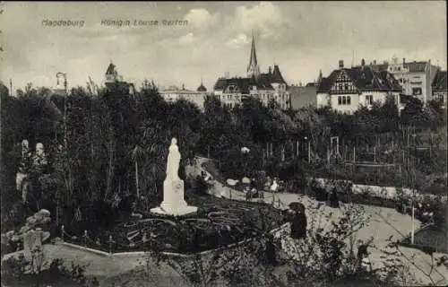 Ak Magdeburg in Sachsen Anhalt, Königin Louise Garten