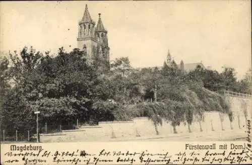 Ak Magdeburg an der Elbe, Fürstenwall mit Dom