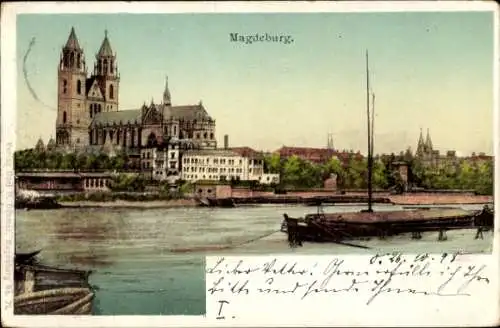 Ak Magdeburg an der Elbe, Panorama, Dom