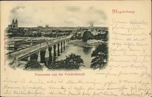 Ak Magdeburg an der Elbe, Panorama von der Friedrichstadt