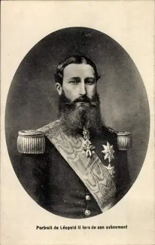 Ak König Leopold II von Belgien, Portrait