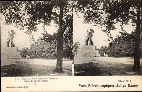 Stereo Ak London England, Hyde Park, Achilles-Statue