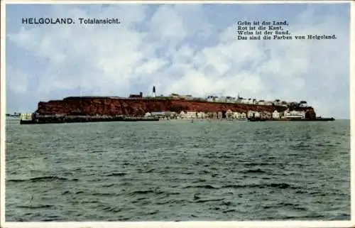 Ak Nordseeinsel Helgoland, Totalansicht