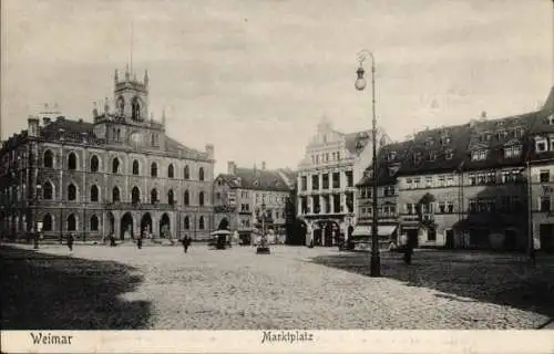 Ak Weimar in Thüringen, Marktplatz