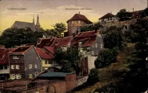 Ak Nordhausen am Harz, Stadtmauer, Dom