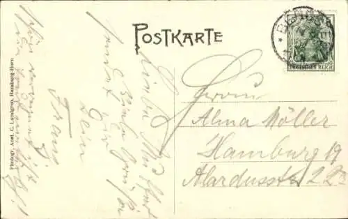 Ak Hamburg Wandsbek Bergstedt, Rodenbeker Quellental, Gebäude, Fahne