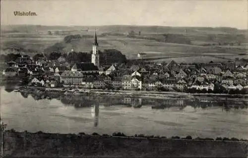 Ak Vilshofen an der Donau Niederbayern, Gesamtansicht, Kirche