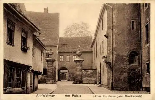 Ak Weimar in Thüringen, Am Palais, Altes Kornhaus, Jetzt Musikschule