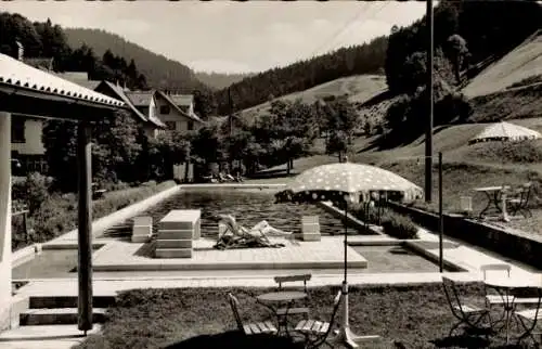 Ak Bad Rippoldsau Schapbach im Schwarzwald, Hotel- und Pension Kranz, Pool