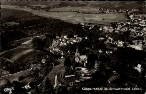 Ak Kappelrodeck im Schwarzwald, Panorama, Schloss, Fliegeraufnahme